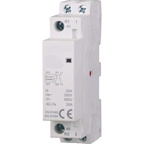 gloca AC-Schütz, DIN-Schiene, 2P, 220 V, 20 A – 1 Schließer – 1 Öffner