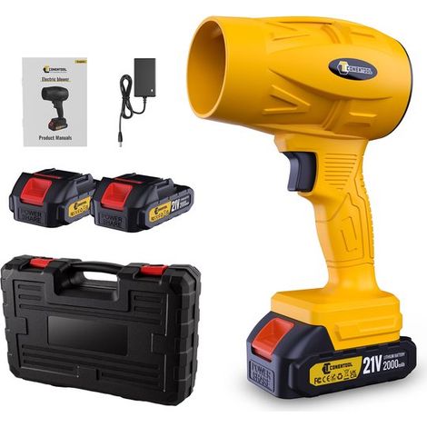 Souffleur portatif CONENTOOL - Souffleur de feuilles sans fil - 200 m/s - Inclut 2 batteries de 2000 mAh et un chargeur - Multi-usages pour le jardin et la voiture (1/5)