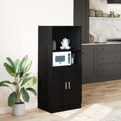vidaXL Küchenschrank Schwarz 57x41,5x131,5 cm Holzwerkstoff