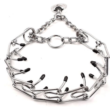 Hundeerziehungshalsband: verstellbare Metallkette mit Gummispitzen, langlebig und effektiv