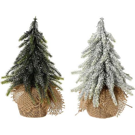 Mini Albero con Glitter Neve Dimensione 20 cm Assortito 2 Varianti (1 pezzo, invio casuale)