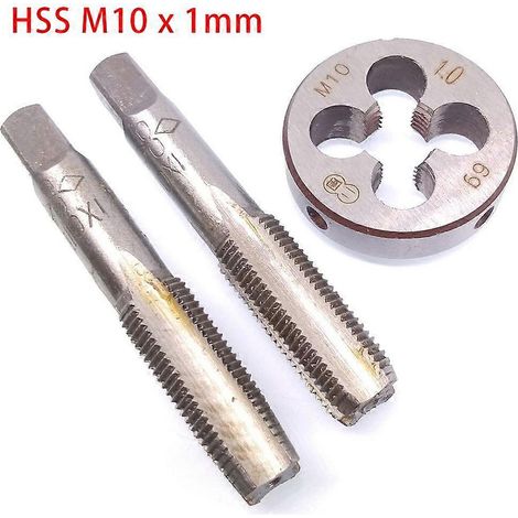 Taraud et filière HSS M10 x 1 mm, cône 59 mm, filière HSS M10 x 1 mm (1/4)
