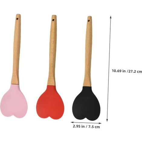 Küchenutensil aus Holz, herzförmig, mit Holzgriffen (1/3)