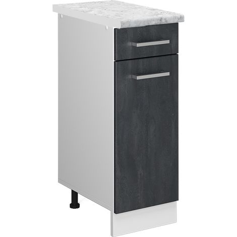 Meuble cuisine R-Line, Béton noir, 30cm PT Marbre, Vicco (1/5)