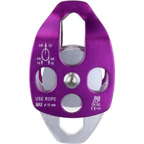 Poulie Double - 360° Pivotante - Roulements à Billes - Pour Corde Jusqu'à 15 mm - Escalade Extérieure Sauvetage Arboriculture - 1 Pièce (1/5)