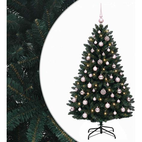vidaXL Artificial Christmas Tree Dark Green with Bauble 150 cm