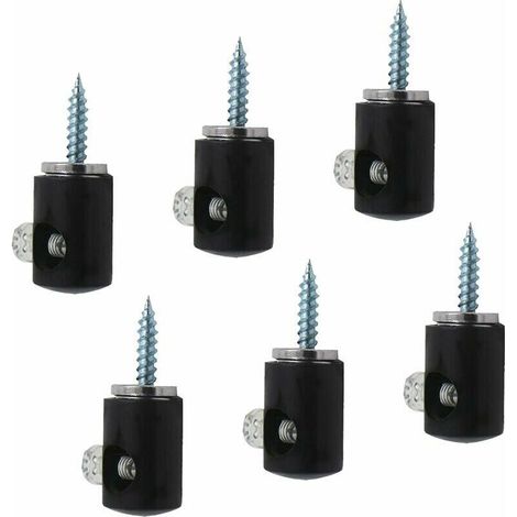Lot de 6 crochets d'éclairage pour lustre, crochet pour lustre, plafonnier, câble (Noir)