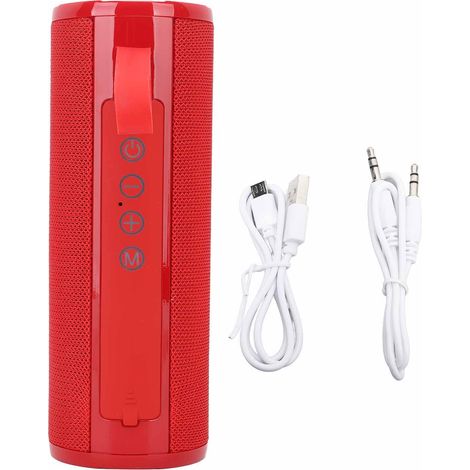 Enceinte Bluetooth Rouge Sans Fil Portable Compacte Caisson de Graves Rechargeable USB pour Maison Extérieur (1/5)