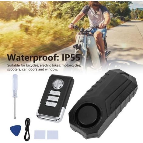 Alarme vélo - 113 dB - Étanchéité IP55 - Avec télécommande - Fonction de localisation du vélo (1/4)