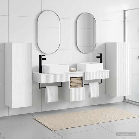 vidaXL Bathroom Furniture Set 5 pcs High Gloss White (1/5)