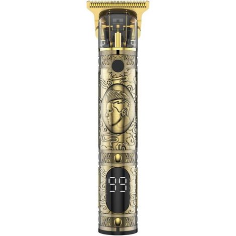 Tondeuse à cheveux LYCA GL69958 Vintage Gold avec écran LED et design artistique pour un style et une précision optimaux
