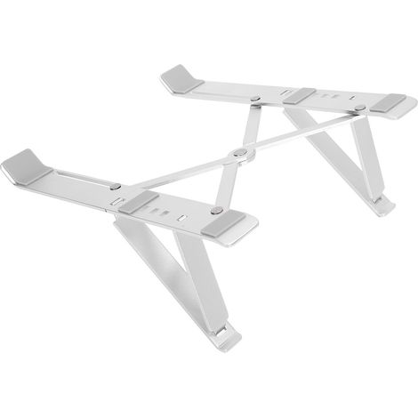 Faltbarer Laptopständer, tragbarer ergonomischer Tablet-Halter, höhenverstellbar für Notebooks von 10 bis 17 Zoll, Silber (1/5)