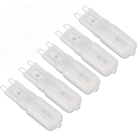 Packung mit 5 dimmbaren G9 22 LED-Lampen (AC220V), milchig-weißes Gehäuse, weißes Licht. (1/5)