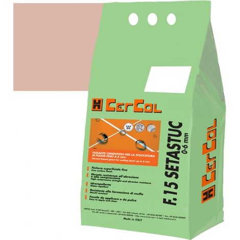 F15 SETASTUC 0-6 Stucco cementizio Idrorepellente fughe pavimento parete kg.5 CERCOL 100 Magnolia