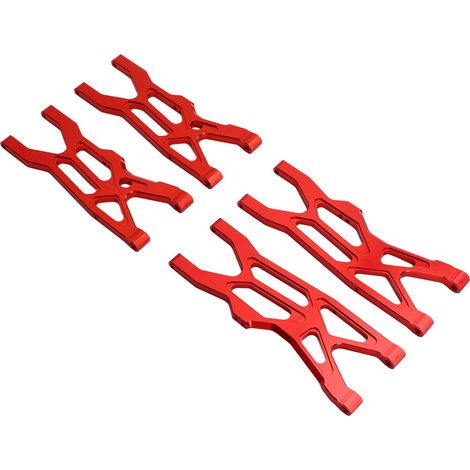 Bras de suspension inférieurs avant et arrière en alliage d'aluminium pour voiture RC ARRMA 1/10 Kraton rouge (1/5)
