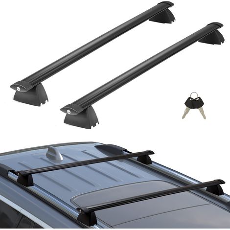 Barres de Toit Transversales 2PCs Compatible avec JEEP GRAND CHEROKEE 2011-2021 Porte-Bagages Voiture en Aluminium Charge 90,7 kg Galerie de Toit Verrouillable Installation Facile pour Voyage (1/5)