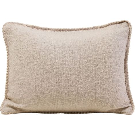 Housse de coussin en Coton brut et ganse tressée GANJI