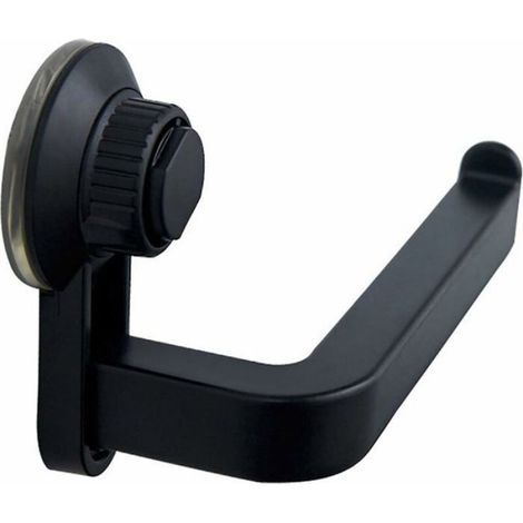 Porte-Rouleau Papier Toilette - Auto-Adhésif Étanche - Pour Salle De Bain Cuisine - 15 x 10 x 5 cm - Noir - 1 Pièce (1/4)