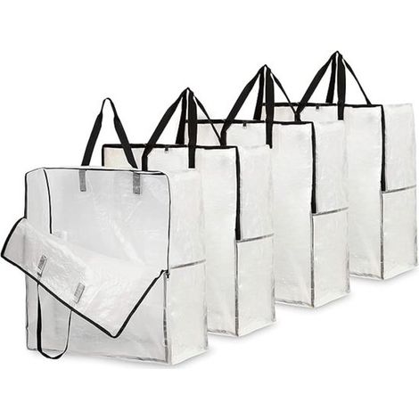 Bolsas de almacenamiento transparentes extragrandes con cremallera para mudanzas y almacenamiento. (1/5)
