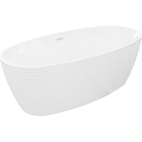 Mexen Lira bañera exenta modelo 170 x 80 cm, blanca, rebosadero blanco - 52831708000-20 (1/5)