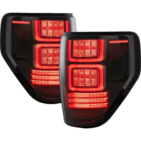 Fanali posteriori, compatibili con Ford F150, indicatori di direzione a LED sequenziali, design plug and play, fumé (rossi) (1/2)