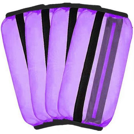 Ensemble de 4 guêtres anti-mouches en filet pour chevaux, résistantes aux chocs et offrant une protection contre les insectes, les UV et soulageant les articulations. Violet. (1/5)
