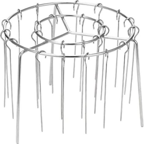Soporte para brochetas de freidora de aire, Acero inoxidable, Resistente al calor, rejilla antiadherente duradera, Cocción uniforme, Plateado (1/5)