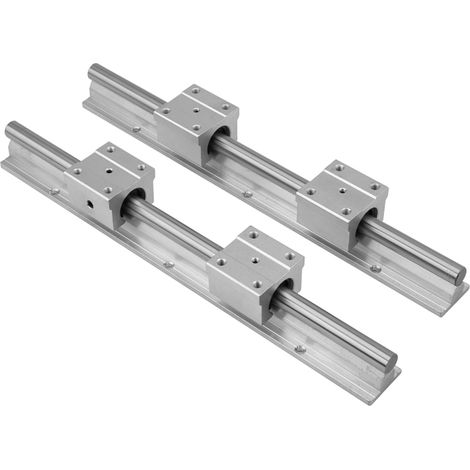 Set bestehend aus 2 SBR12UU 300mm 12mm Linearführungen + 4 Gleitblöcken mit Lagern (1/5)