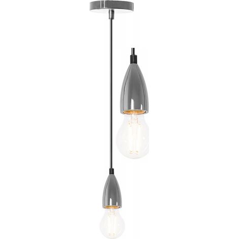 LAMPE SUSPENDUE APP358 MÉTAL CHROME E27 1-POINT LUMINEUX (1/5)