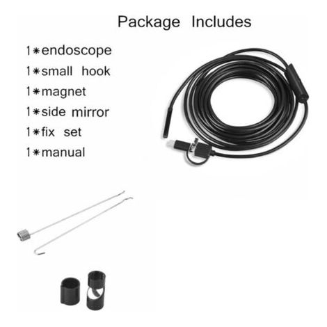 Endoscope Camera USB 720P Endoscope Camera, IP67 Waterproof 8mm Probe Inspection Cameras 10m Semi-Rigid Cable with 6 LEDs, Type-C Compatible with OTG Android Phones, PC -10M Cable (1/4)