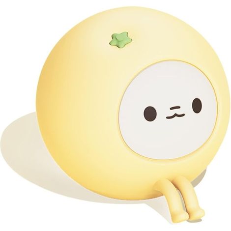 Veilleuse citron mignonne pour enfants, à luminosité réglable, en silicone alimentaire rechargeable, idéale pour les chambres de bébés et de jeunes enfants - Crezuo
