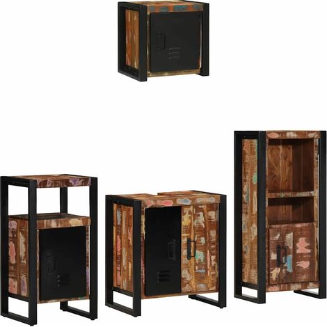 Maison Exclusive - Badezimmermöbel-Set mit Regal 4 pcs Massives u
