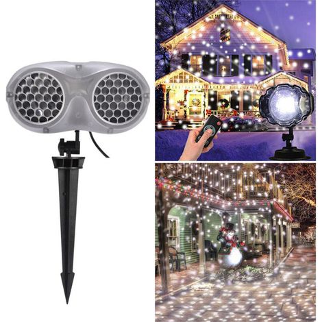 Projecteur LED flocons de neige de Noël, projecteur de neige étanche, avec télécommande, idéal pour les fêtes de Noël et les terrasses de jardin (1/5)