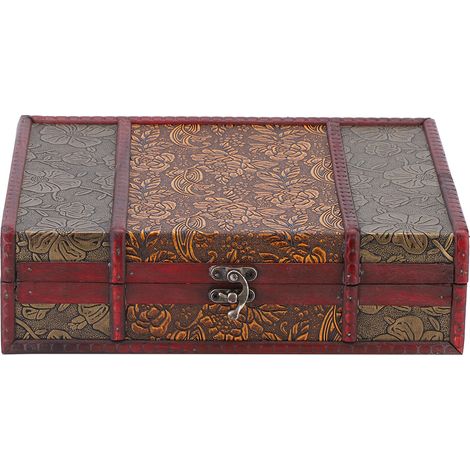 Coffret Rétro de Rangement Bureau pour Livres, Bijoux et Petits Accessoires - Boîte Organisatrice Vintage (Nouveau Modèle Raisin) (1/5)