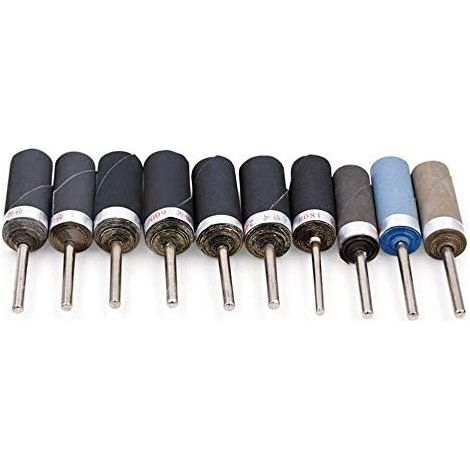 10-teiliges Schleiftrommel-Set, Schleifpapierstangen-Schleifzubehör, Rotationswerkzeugtrommeln, Polierset, Entgratungsstab, Rolle, Körnung 800 - (1/5)