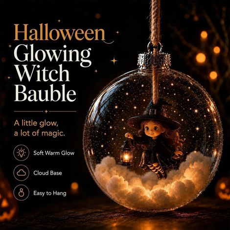 Décoration pour sapin d'Halloween 8 cm Scène miniature lumineuse à piles,Convient pour créer une ambiance d'Halloween. (1/5)