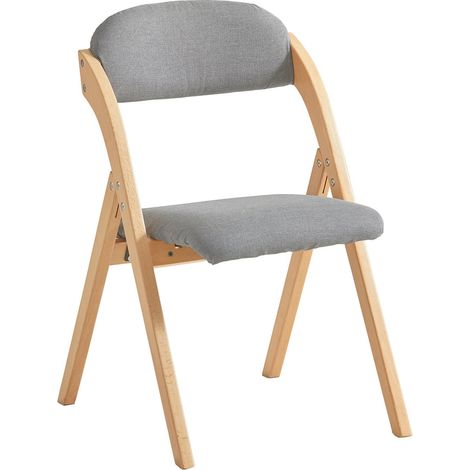 Silla Plegable de Madera con Asiento y Respaldo Tapizado Sillón para Cocina, Oficina 47 x 57 x 79 cm FST92-N SoBuy ES (1/5)