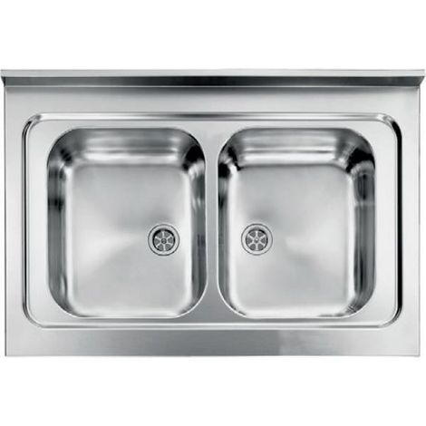 CM 031134XCSSX Rossana Lavello ad Appoggio 2 Vasche Inox Satinato 90x60 cm (1/2)