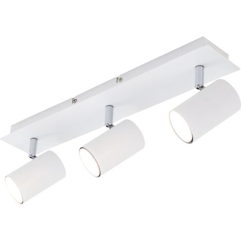 Plafonnier blanc avec 3 spots orientables – Ampoules GU10, 40w maximum (1/5)