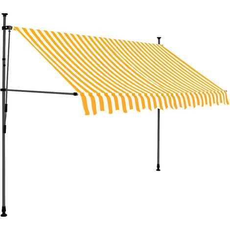 Maison Exclusive - Tenda da Sole Retrattile Manuale LED 300 cm Bianca e Arancione