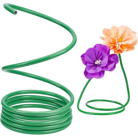 5 m Tuyau Flexible, Tige de Tuyau Flexible en Aluminium et Plastique pour Fleurs Artificielles Arches de Ballons Décoration de Mariage Florale, Verte, Diamètre: 16mm (1/5)