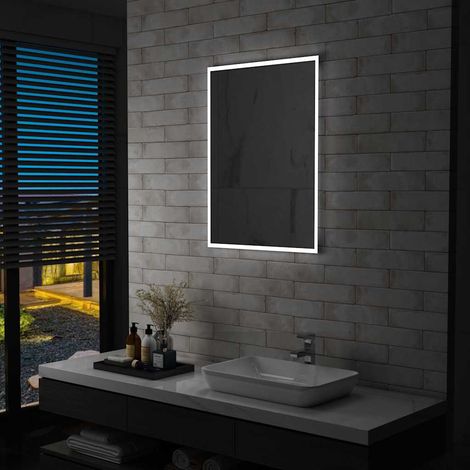 Miroir mural de salle de bain avec LED 60x80 cm