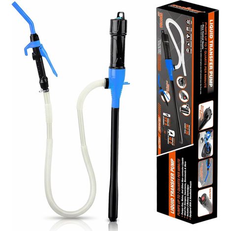 Pompe de Transfert Électrique sur Batterie, Pompe à Carburant, Pomp Siphon Portable pour Liquides, Pompes à Gasoil avec Tuyau, 3,5 GPM pour Essence, Diesel (Bleu) (1/5)