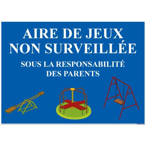 PANNEAU AIRE DE JEUX NON SURVEILLEE (H0203) - Adhésif - 300 x 210 mm