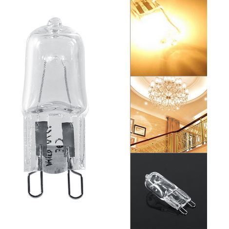Packung mit 10 Halogenlampen mit G9-Sockel, 120 V, 40 W, helles warmweißes Licht, für die Heimbeleuchtung. (1/5)