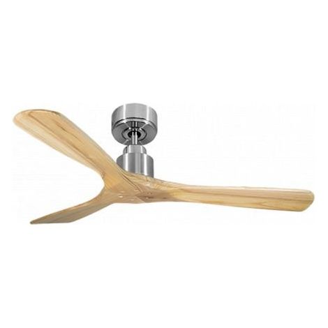 Tenerife de KlassFan - Super destratificateur et ventilateur DC 132 cm Chrome pales bois clair sans Lumière 25 à 40 m² (1/5)