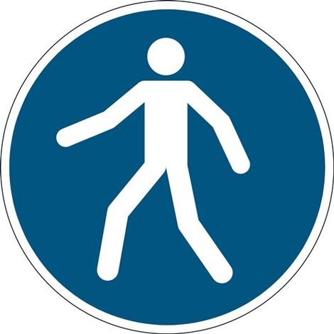 DURABLE Gebotsaufkleber Fußgängerweg benutzen Ø 430 mm blau (1/2)