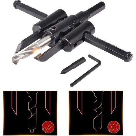 Scie Circulaire Réglable Pour le Travail du Bois, Outil de Coupe pour Scie Circulaire, Outil de Coupe Circulaire de Type Rabot, Outils de Bricolage pour Bois (Diamètre de Coupe : 30mm-120mm)
