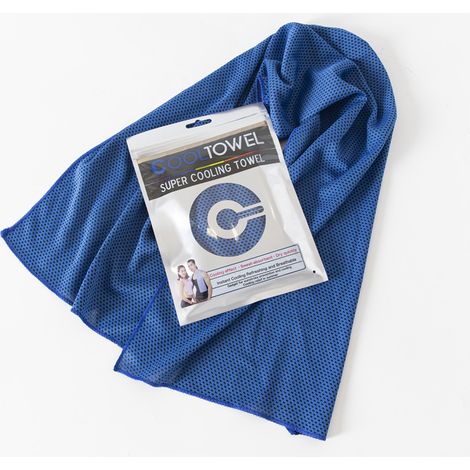 Schnelltrocknendes, kühlendes Sporthandtuch – Sofortiger Kühleffekt für Fitnessstudio, Laufen und Fitness – 30 x 100 cm, Blau-x