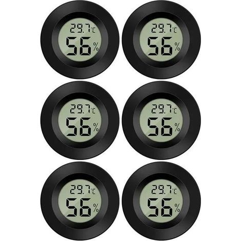 6 pcs Mini Digital LCD Thermomètre Hygromètre Température Humidité ,Thermomètre Portable Thermo Hygromètre Indicateur (1/4)